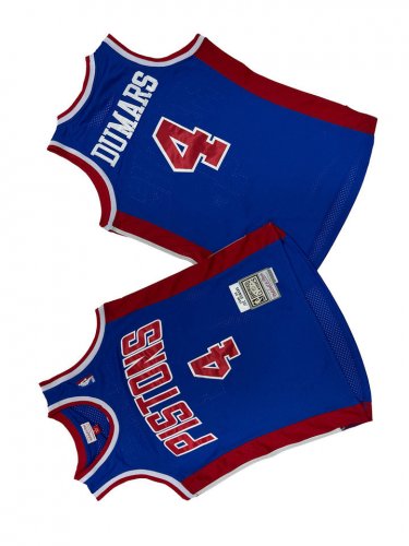 Maillot de Basket #4 Dumars Detroit Pistons M&N Bleu